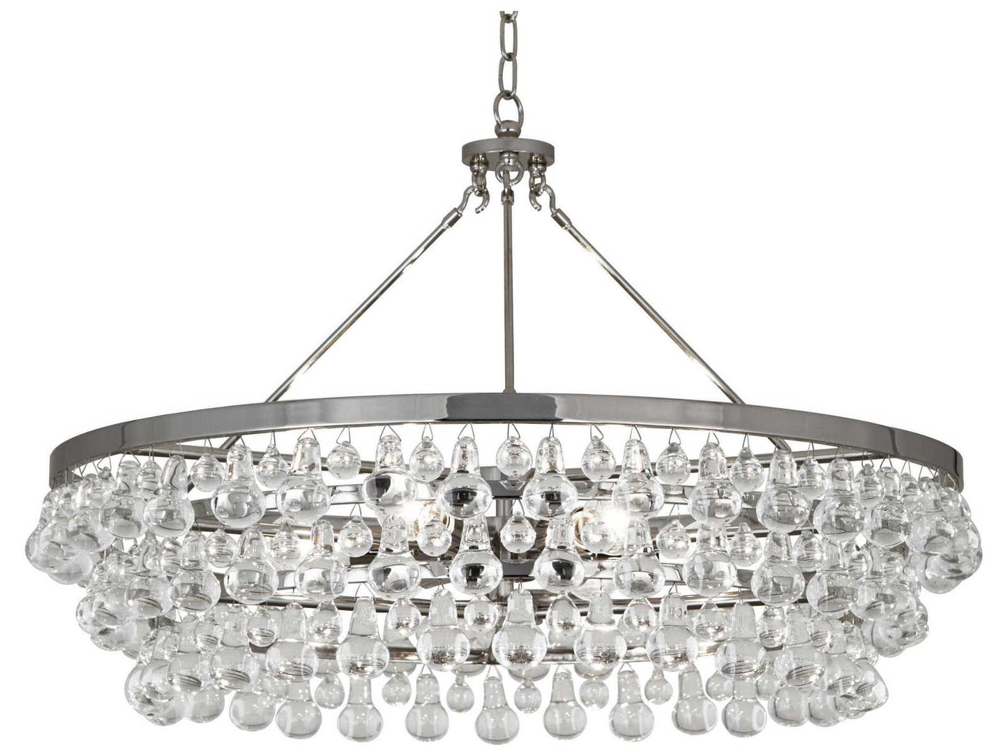 Robert Abbey Bling 6-Light Chandelier with Crystal Drops in Polished Nickel