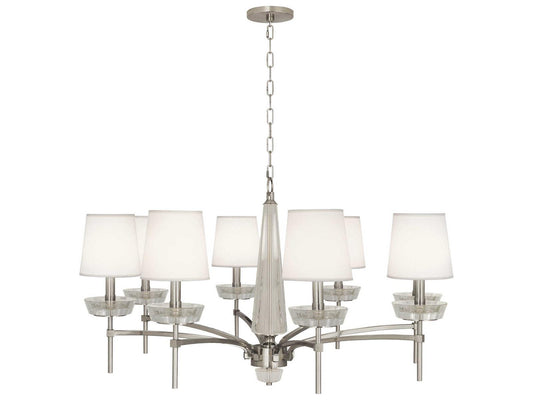 Robert Abbey Cristallo 8-Light Chandelier Polished Nickel with Clear Crystal Accents