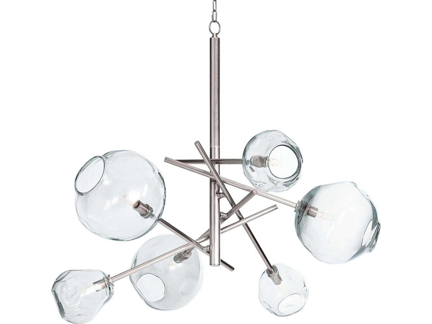 Regina Andrew Molten 6-Light Chandelier in Polished Nickel with Clear Glass