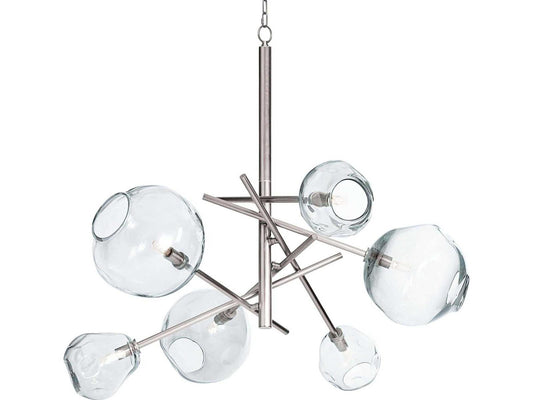 Regina Andrew Molten 6-Light Chandelier in Polished Nickel with Clear Glass