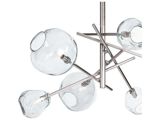 Regina Andrew Molten 6-Light Chandelier in Polished Nickel with Clear Glass