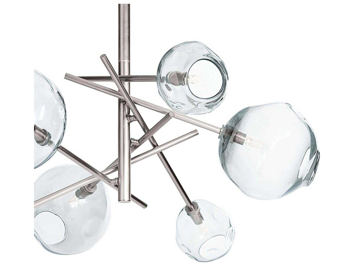 Regina Andrew Molten 6-Light Chandelier in Polished Nickel with Clear Glass