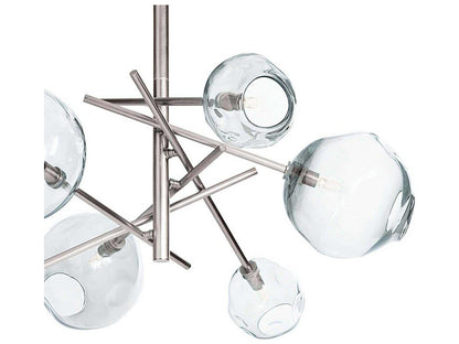 Regina Andrew Molten 6-Light Chandelier in Polished Nickel with Clear Glass