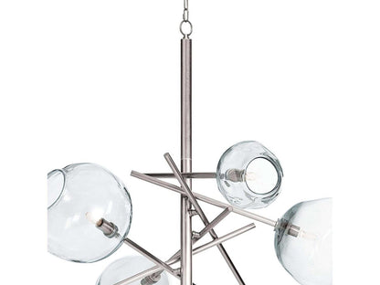 Regina Andrew Molten 6-Light Chandelier in Polished Nickel with Clear Glass