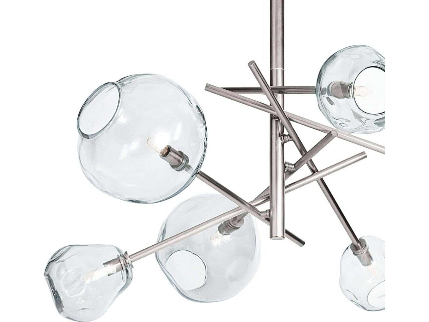 Regina Andrew Molten 6-Light Chandelier in Polished Nickel with Clear Glass