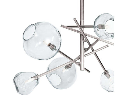 Regina Andrew Molten 6-Light Chandelier in Polished Nickel with Clear Glass