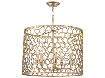 Regina Andrew 5-Light Cabana Drum Chandelier in Natural Brass