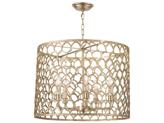 Regina Andrew 5-Light Cabana Drum Chandelier in Natural Brass