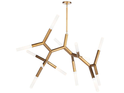 Regina Andrew Traveler 13-Light Chandelier in Natural Brass with Frosted Acrylic