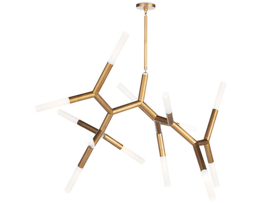 Regina Andrew Traveler 13-Light Chandelier in Natural Brass with Frosted Acrylic