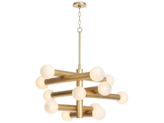 Regina Andrew 12-Light Dion Chandelier Natural Brass Globe Tiered