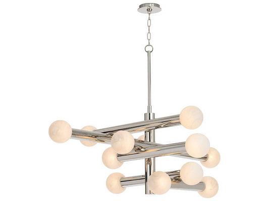 Regina Andrew Dion 12-Light Polished Nickel Globe Tiered LED Chandelier