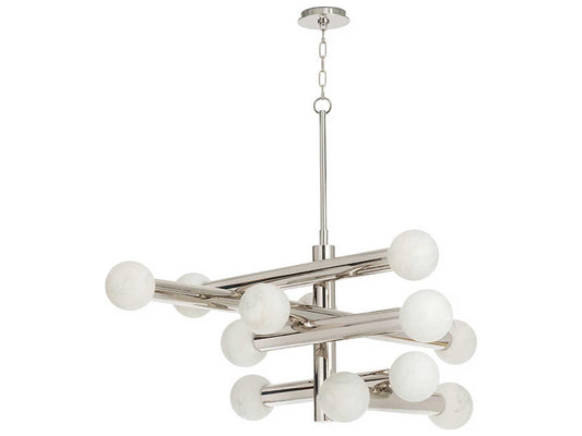 Regina Andrew Dion 12-Light Polished Nickel Globe Tiered LED Chandelier