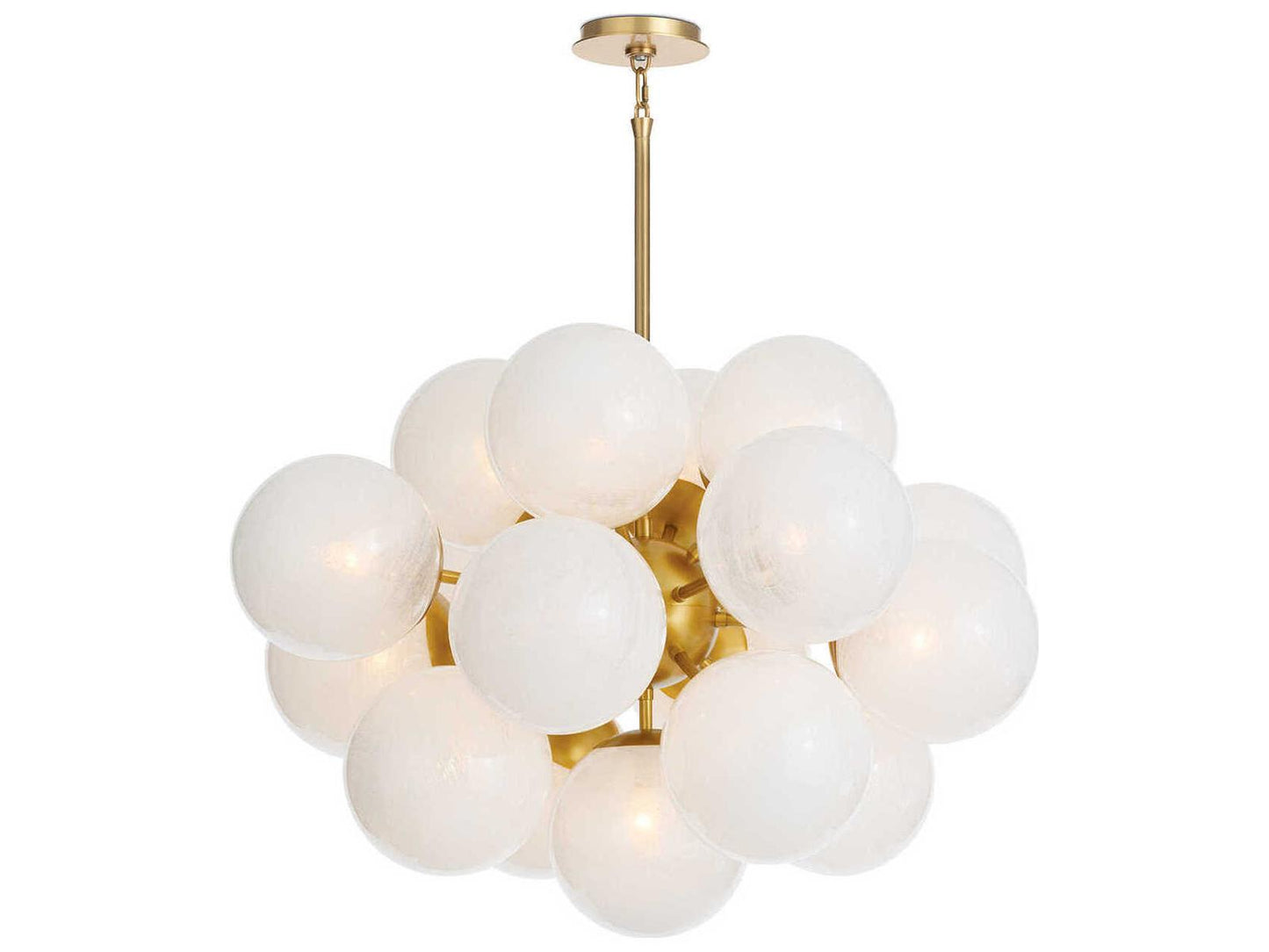 Regina Andrew Shine 17-Light Natural Brass Globe Chandelier with Swirl Glass