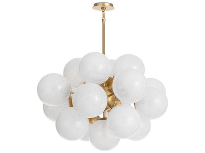 Regina Andrew Shine 17-Light Natural Brass Globe Chandelier with Swirl Glass