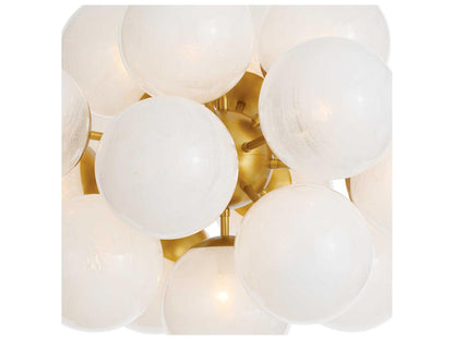 Regina Andrew Shine 17-Light Natural Brass Globe Chandelier with Swirl Glass