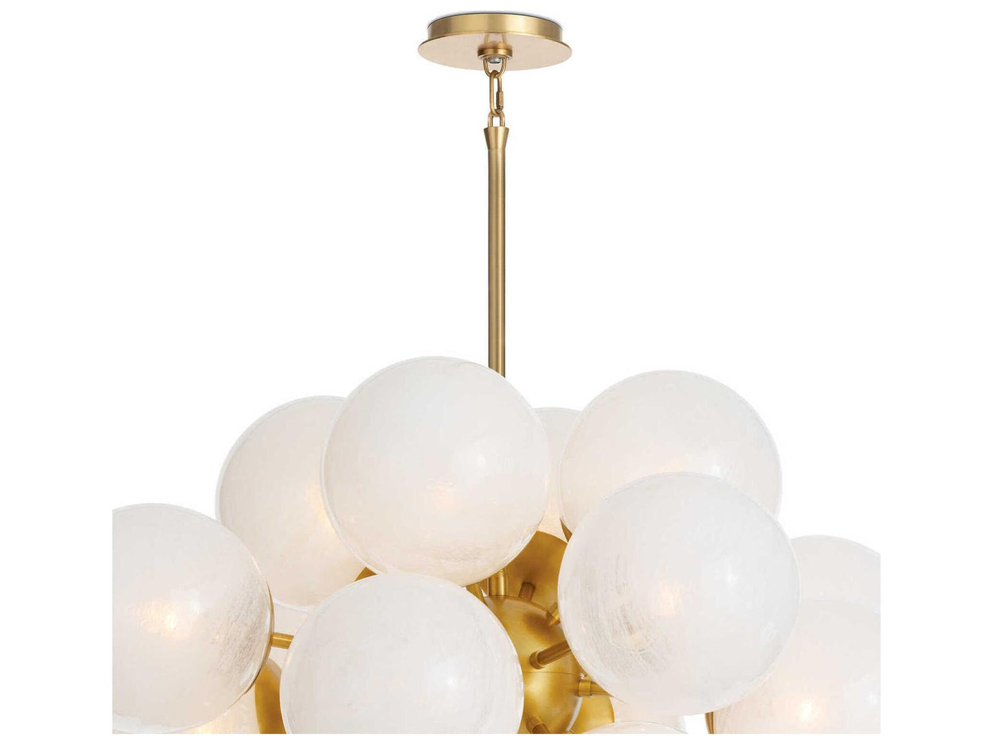 Regina Andrew Shine 17-Light Natural Brass Globe Chandelier with Swirl Glass
