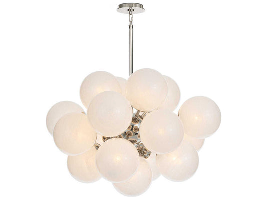 Regina Andrew 17-Light Shine Chandelier in Polished Nickel with Swirled Glass