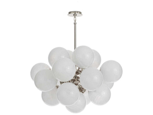 Regina Andrew 17-Light Shine Chandelier in Polished Nickel with Swirled Glass