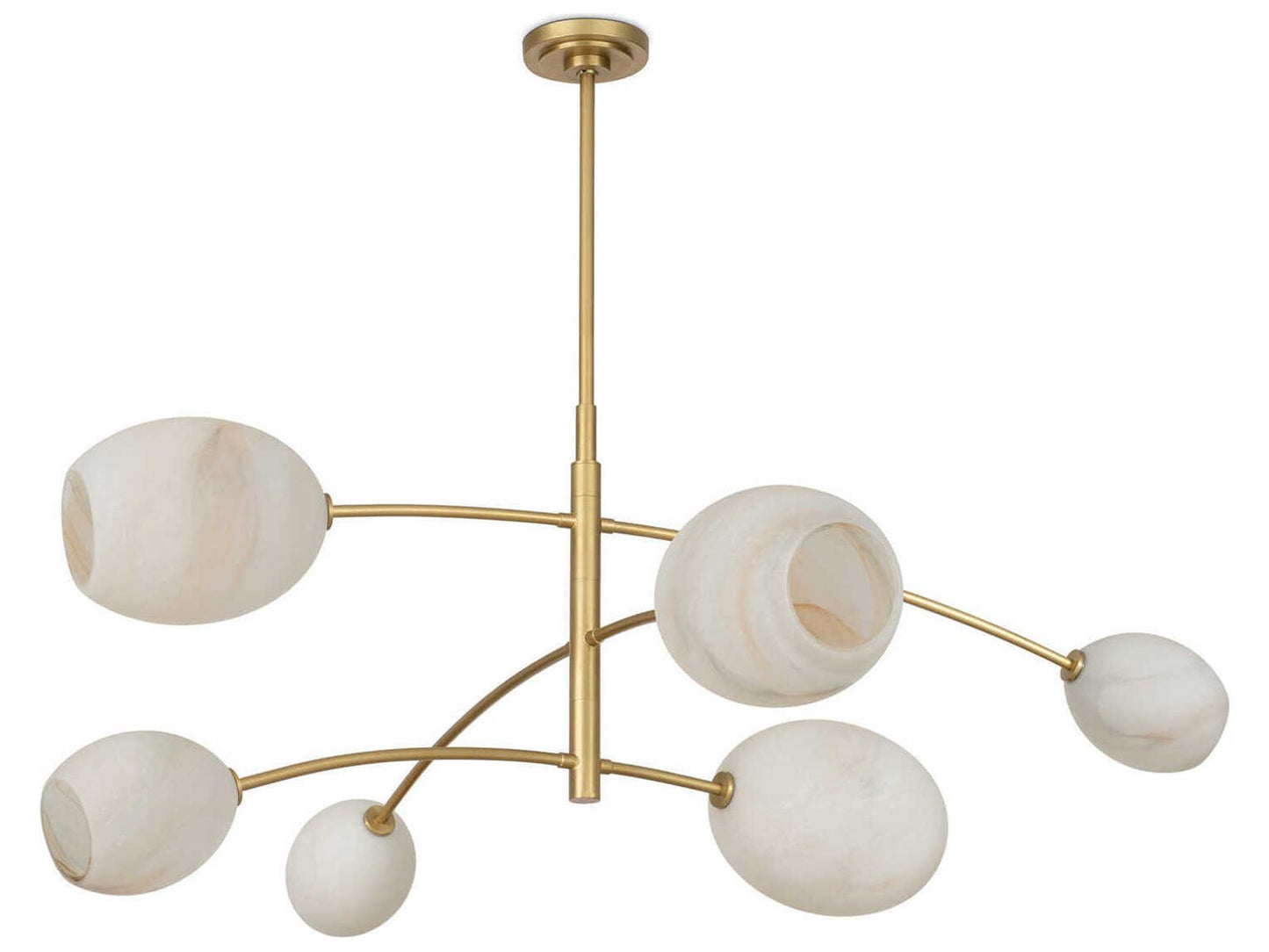 Regina Andrew 6-Light Artemis Chandelier in Natural Brass with Alabaster Glass