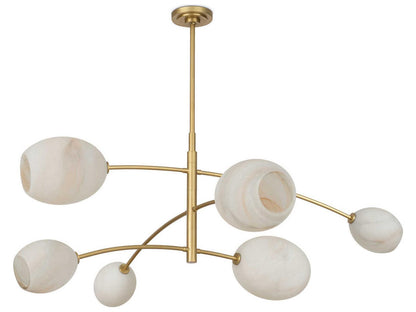 Regina Andrew 6-Light Artemis Chandelier in Natural Brass with Alabaster Glass