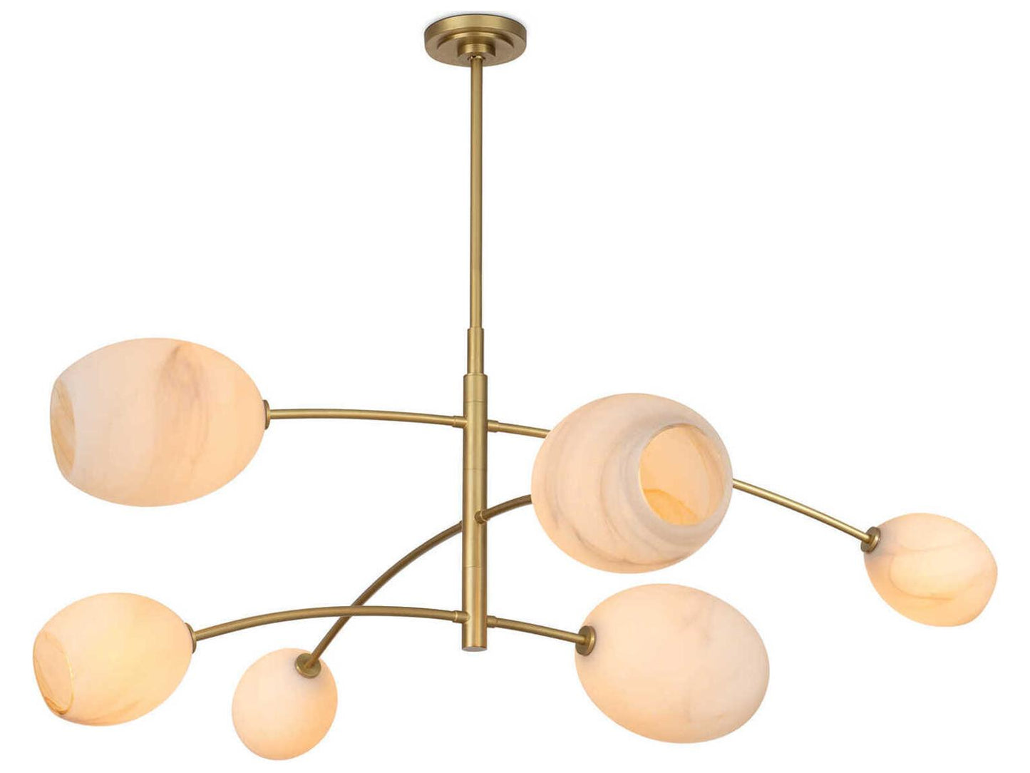 Regina Andrew 6-Light Artemis Chandelier in Natural Brass with Alabaster Glass