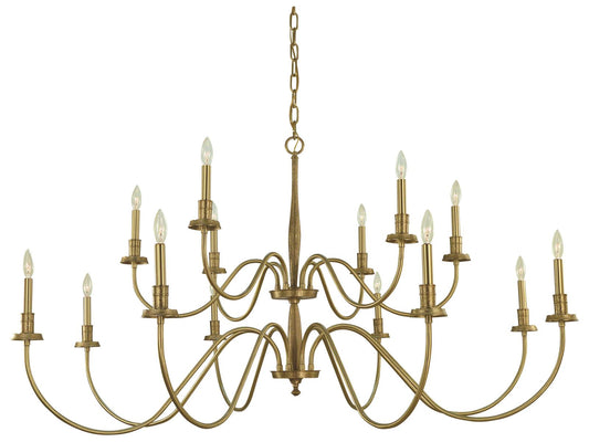 Framburg Matera 14-Light Brushed Brass Foyer Chandelier