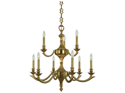 Framburg Scarsdale 9-Light Brushed Brass Traditional Candelabra Chandelier