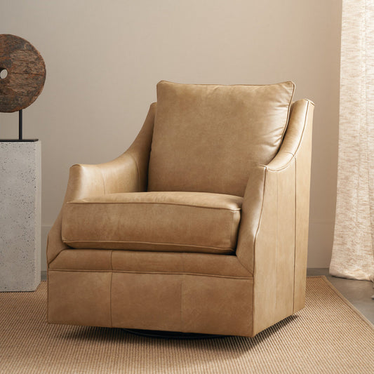Kara Leather Swivel Chair