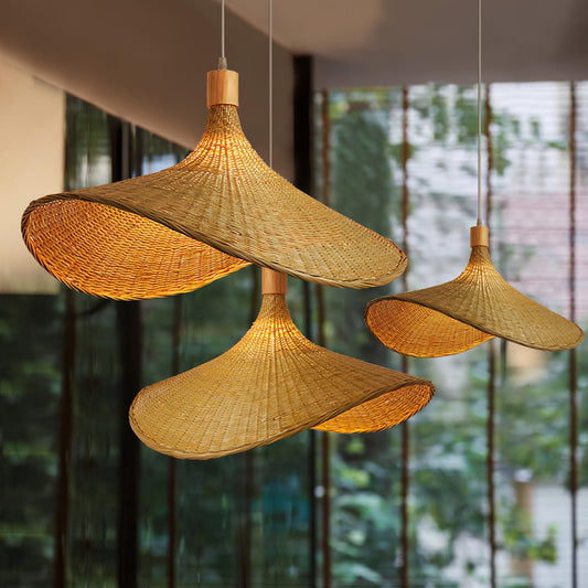 Rattan Weave Hat Pendant Light pendant Lamp