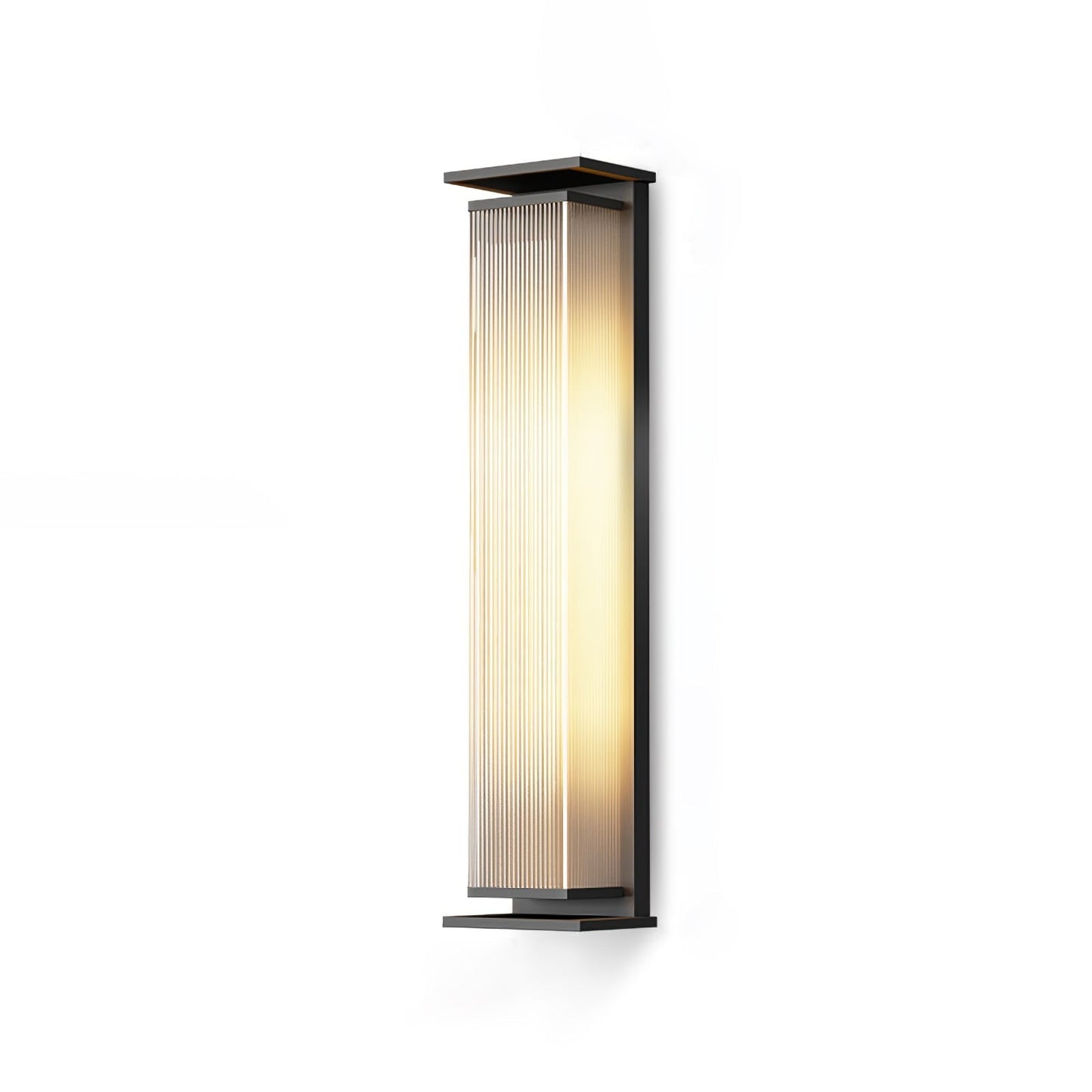 Rectangular Box Outdoor Wall Lamp L 6.3″ x W 4.7″ x H 27.6″ / L 16cm x W 12cm x H 70cm / Black / Warm Light Outdoor
