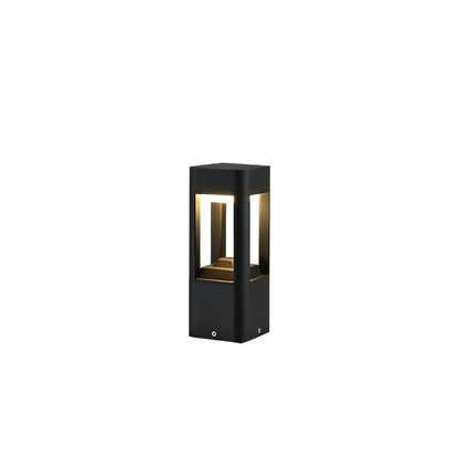 Rectangular Column Garden Outdoor Light ∅ 3.9″ x H 11.8″ / Dia 10cm x H 30cm / Black / Warm Light Table lamp