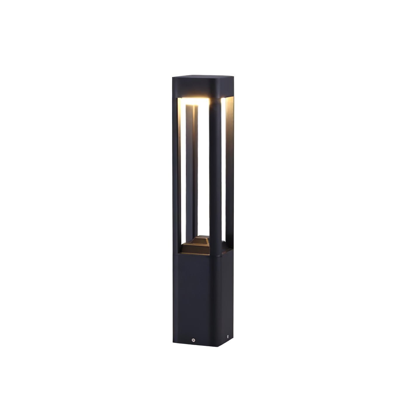 Rectangular Column Garden Outdoor Light ∅ 3.9″ x H 23.6″ / Dia 10cm x H 60cm / Black / Warm Light Table lamp
