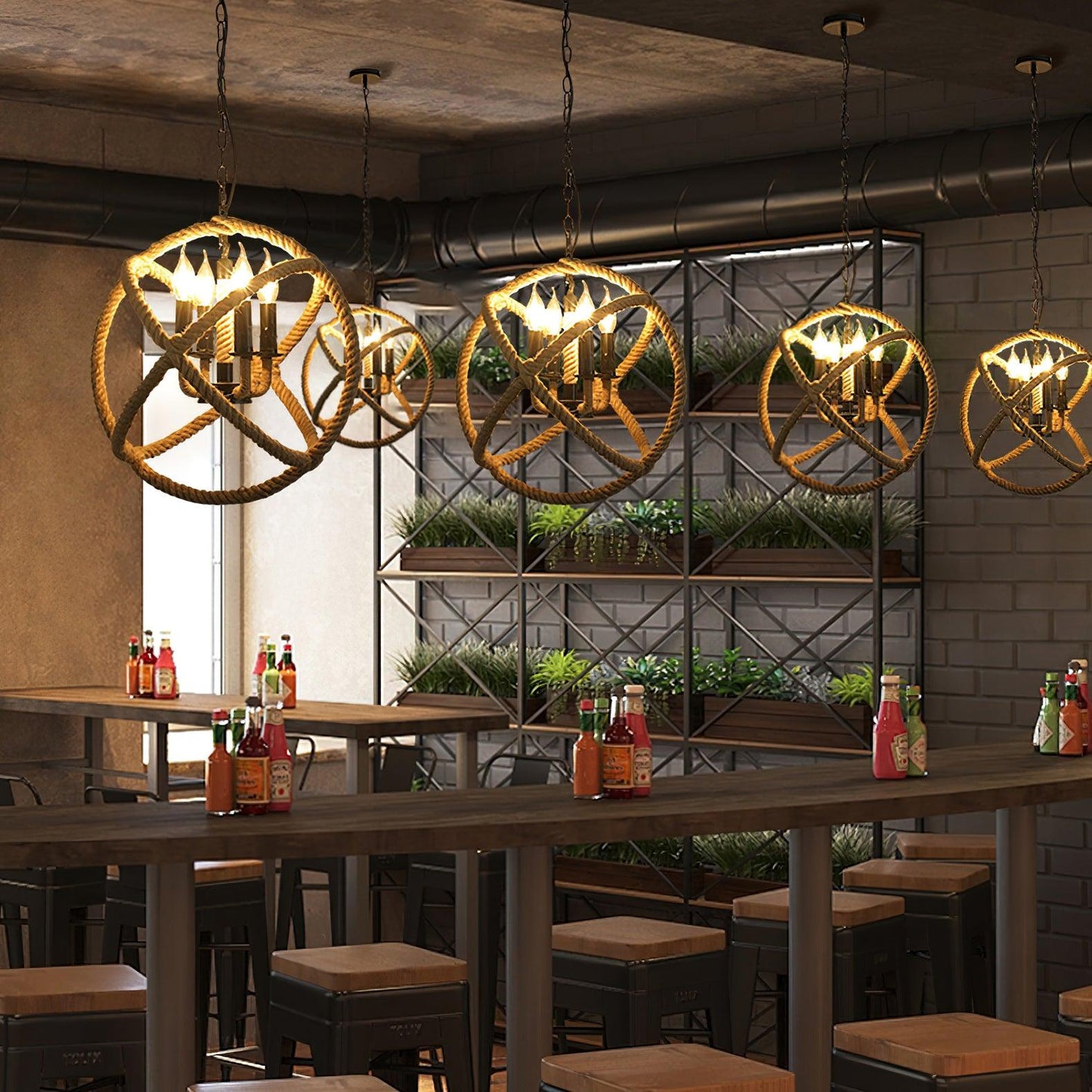 Retro Hemp Rope Interesting Pendant Light