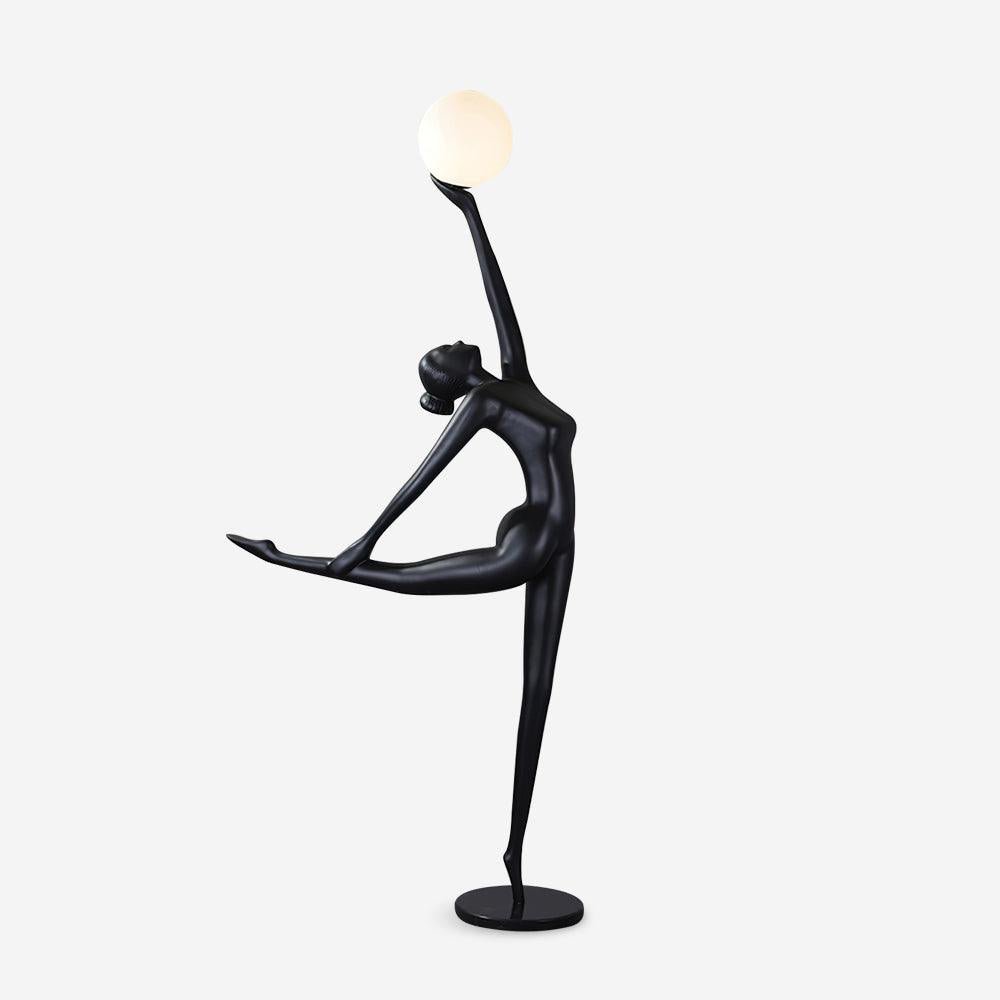Rhythmic Gymnast Sculpture Floor Lamp ∅ 37.4″ x H 82.6″ / Black / US Plug Floor lamp