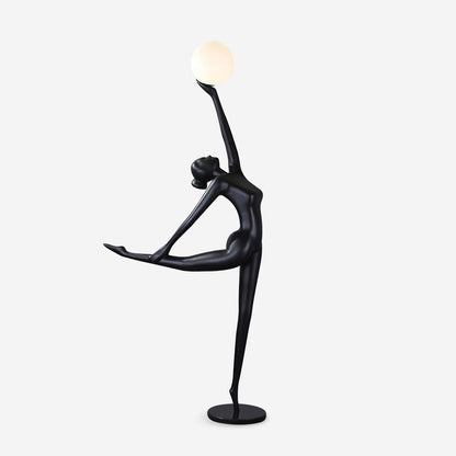 Rhythmic Gymnast Sculpture Floor Lamp ∅ 37.4″ x H 82.6″ / Black / US Plug Floor lamp