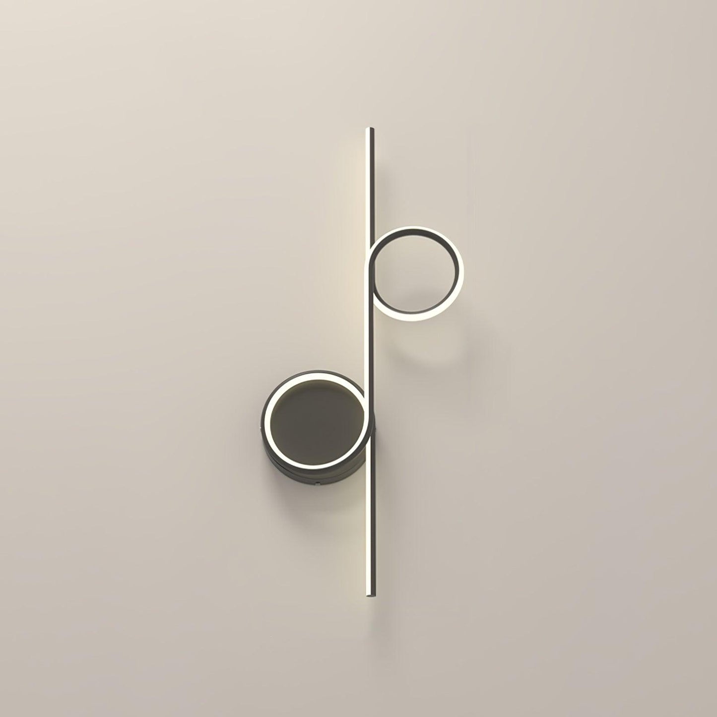 Rhythmic Line Wall Light 2 rings ∅ 23.6″ x H 12.6″ / Dia 60cm x H 32cm / Black / Three-Color Changing Light Wall lamp