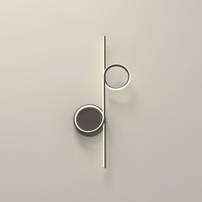 Rhythmic Line Wall Light 2 rings ∅ 23.6″ x H 12.6″ / Dia 60cm x H 32cm / Black / Three-Color Changing Light Wall lamp
