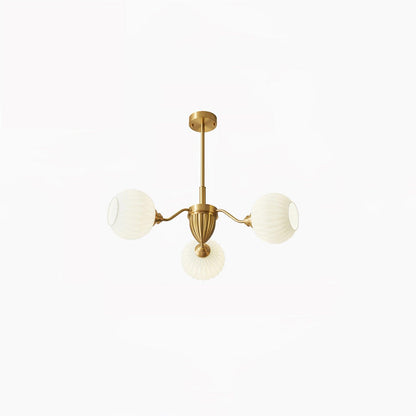Ribbed Glass Ball Chandelier