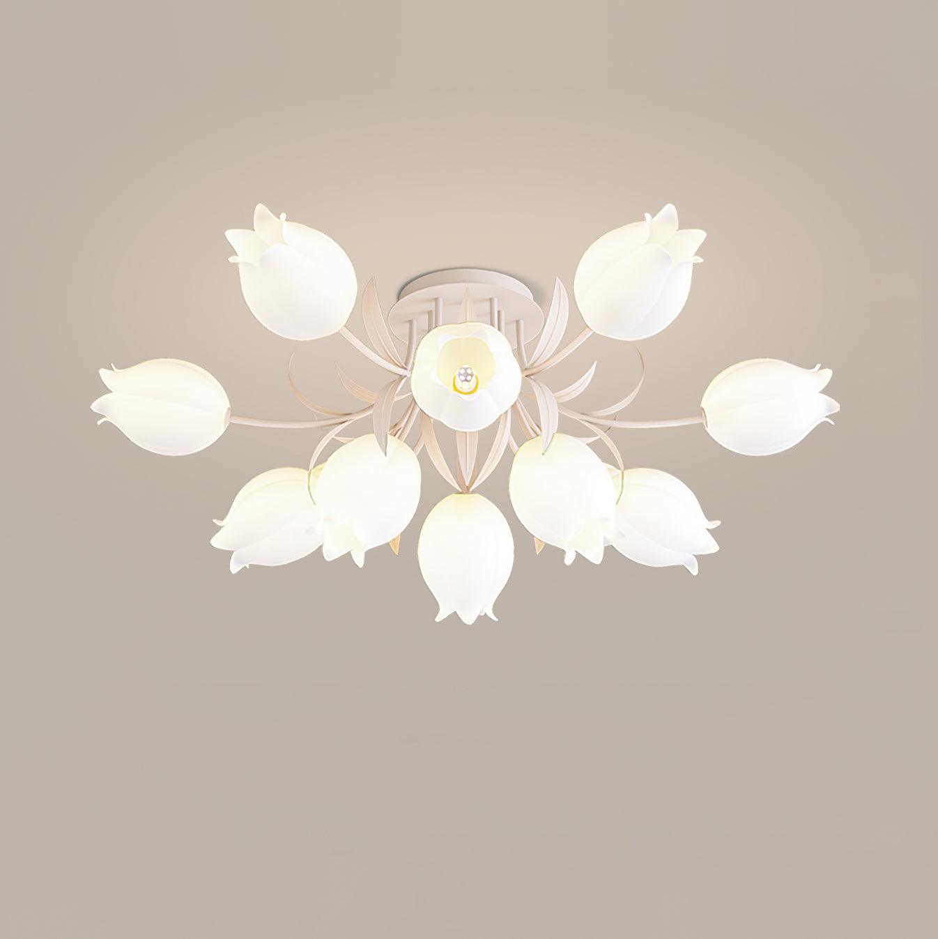 Ricko Ceiling Light 10 Heads ∅ 39.3″ x H 16.3″ / White