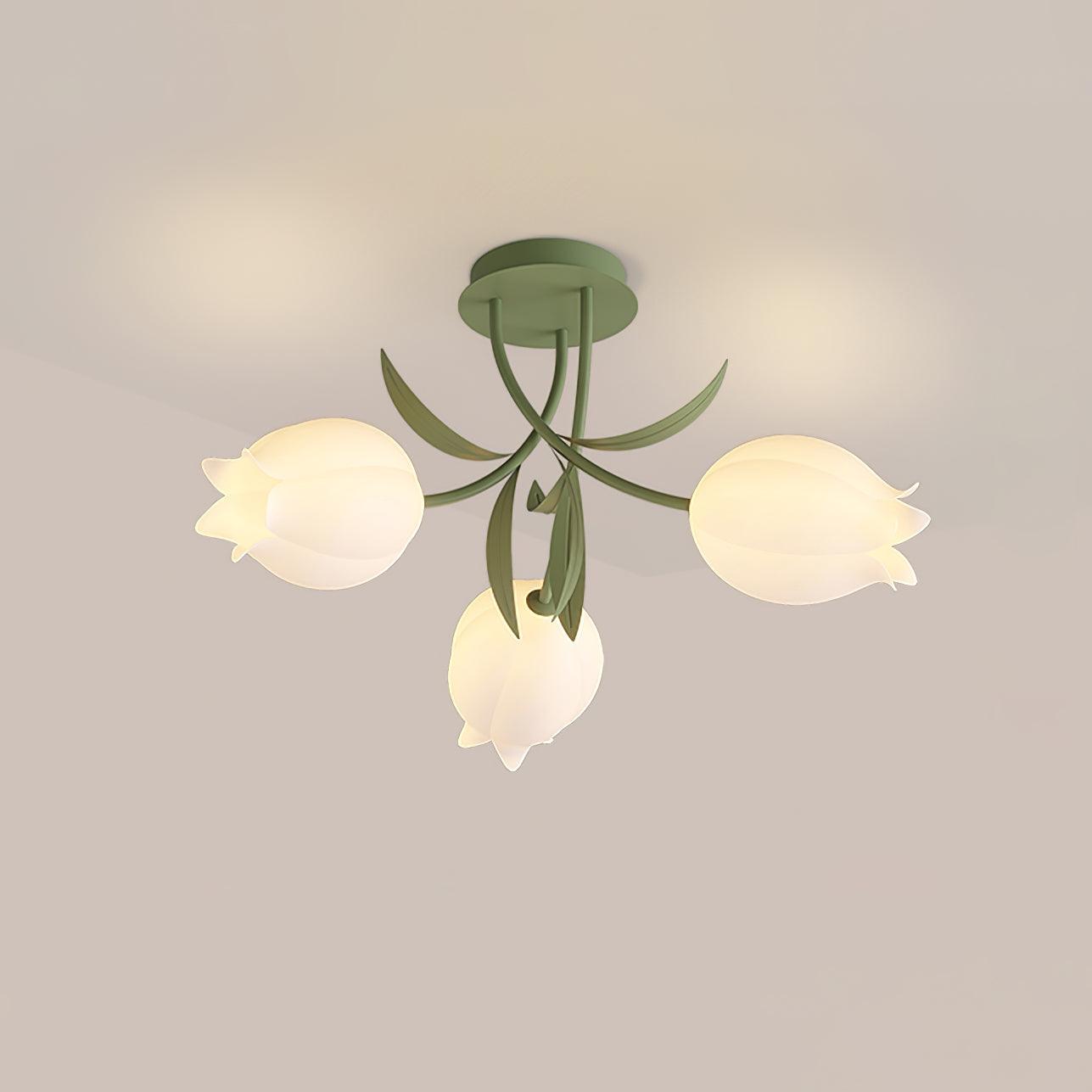 Ricko Ceiling Light 3 Heads ∅ 21.6″ x H 12.9″ / Green