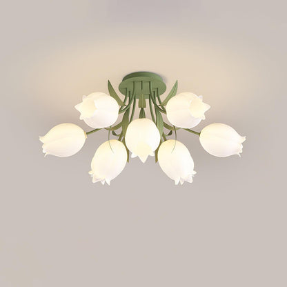 Ricko Ceiling Light 6 Heads ∅ 32.2″ x H 16.3″ / Green