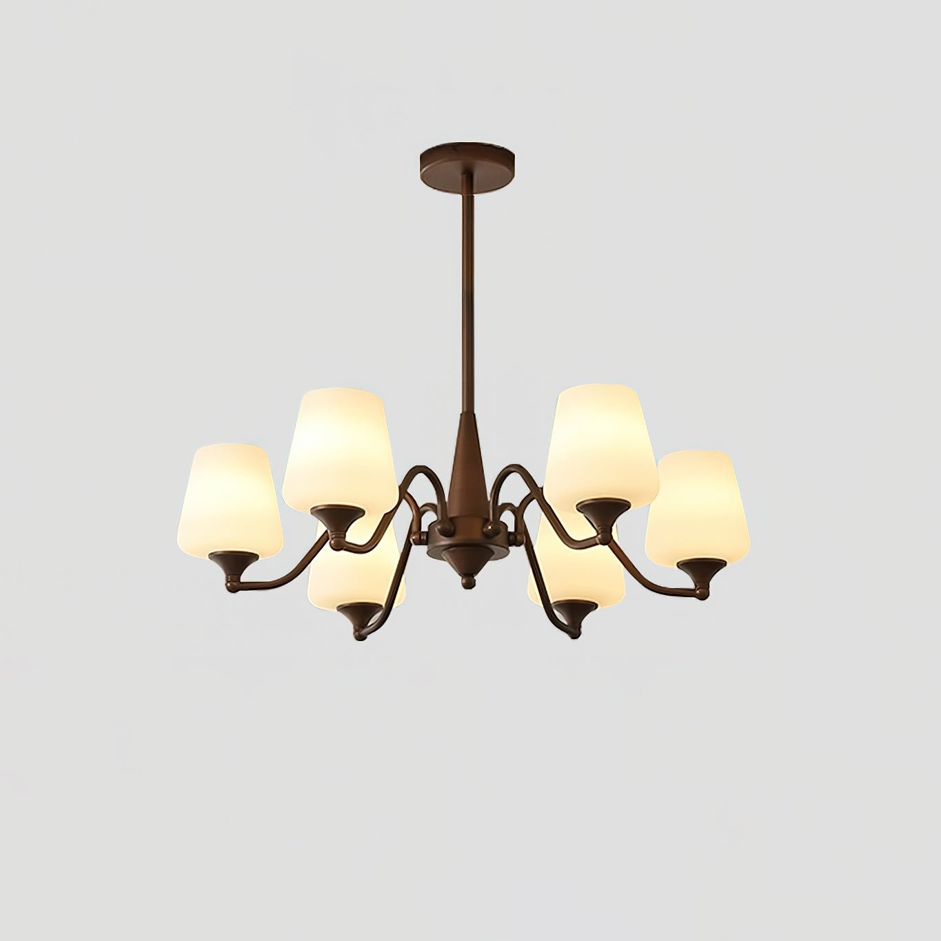 Ridge Chandelier 6 heads ∅ 27.6″ x H 20.5″ / Reddish brown Chandelier