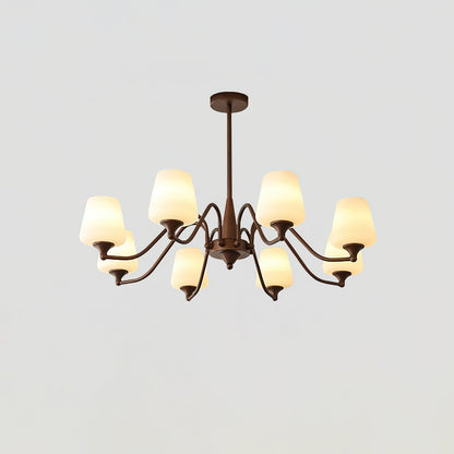 Ridge Chandelier 8 heads ∅ 35.4″ x H 20.5″ / Reddish brown Chandelier