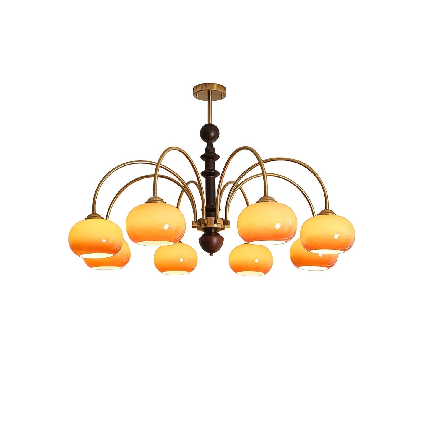 Ripe Persimmon Chandelier 8 heads ∅ 43.3″ x H 23.6″ / Walnut Color & Gold Chandelier