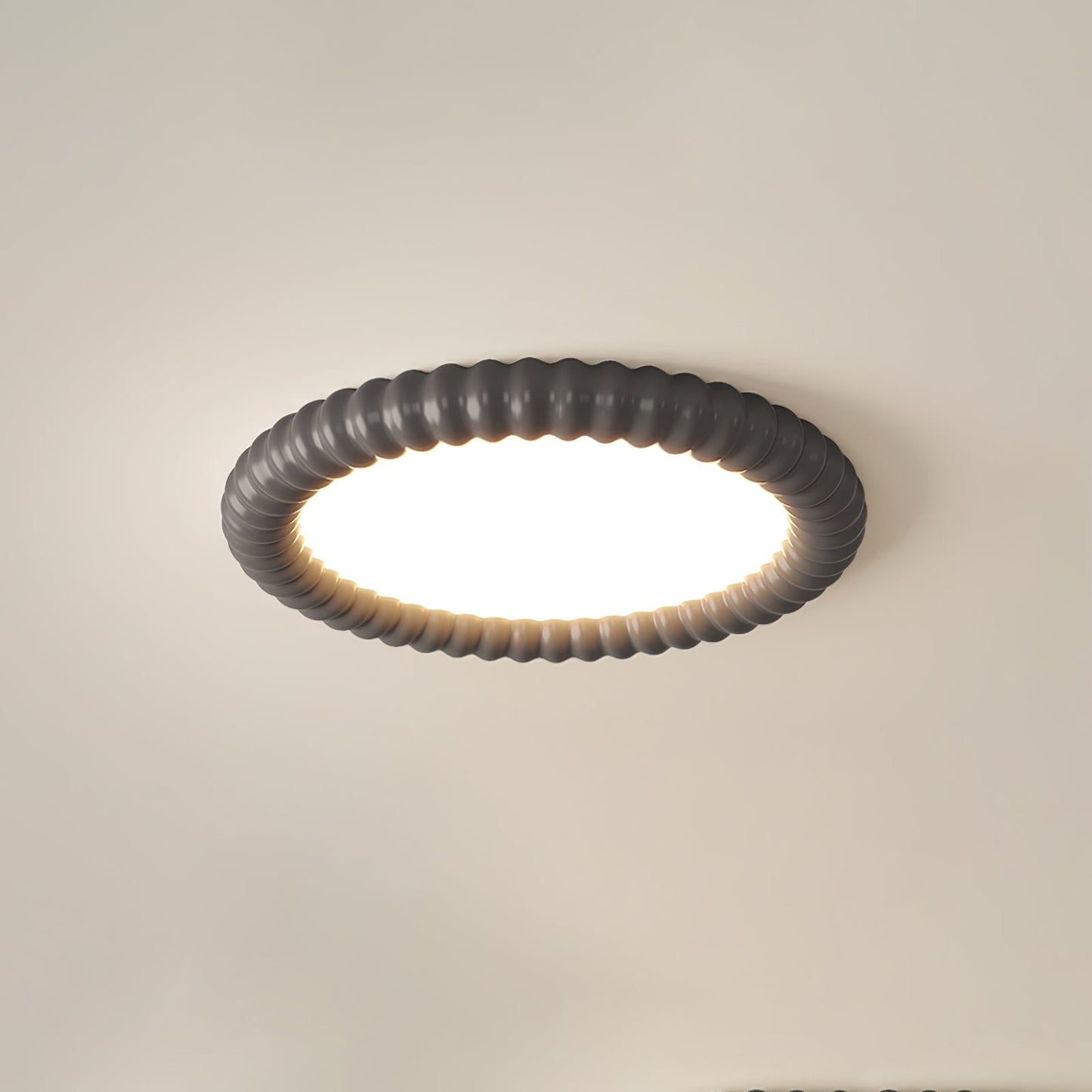 Ripple Halo Ceiling Light ∅ 19.7″ x H 2.8″ / Black / Warm Light Ceiling lamp