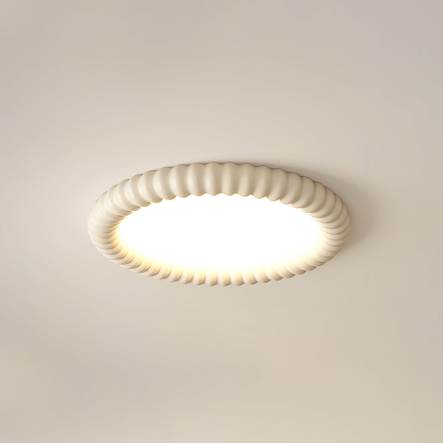 Ripple Halo Ceiling Light ∅ 19.7″ x H 2.8″ / Beige / Warm Light Ceiling lamp