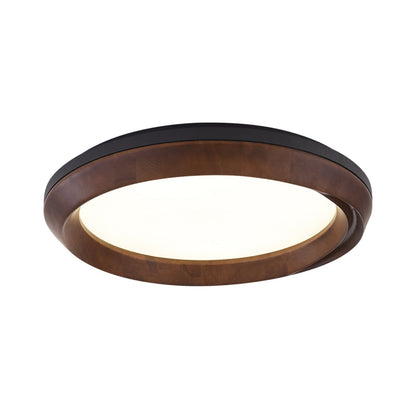 Ripple Wood Ceiling Light ∅ 31.5’’ x H 5.1’’ / Black & Walnut Color / Warm Light Ceiling lamp