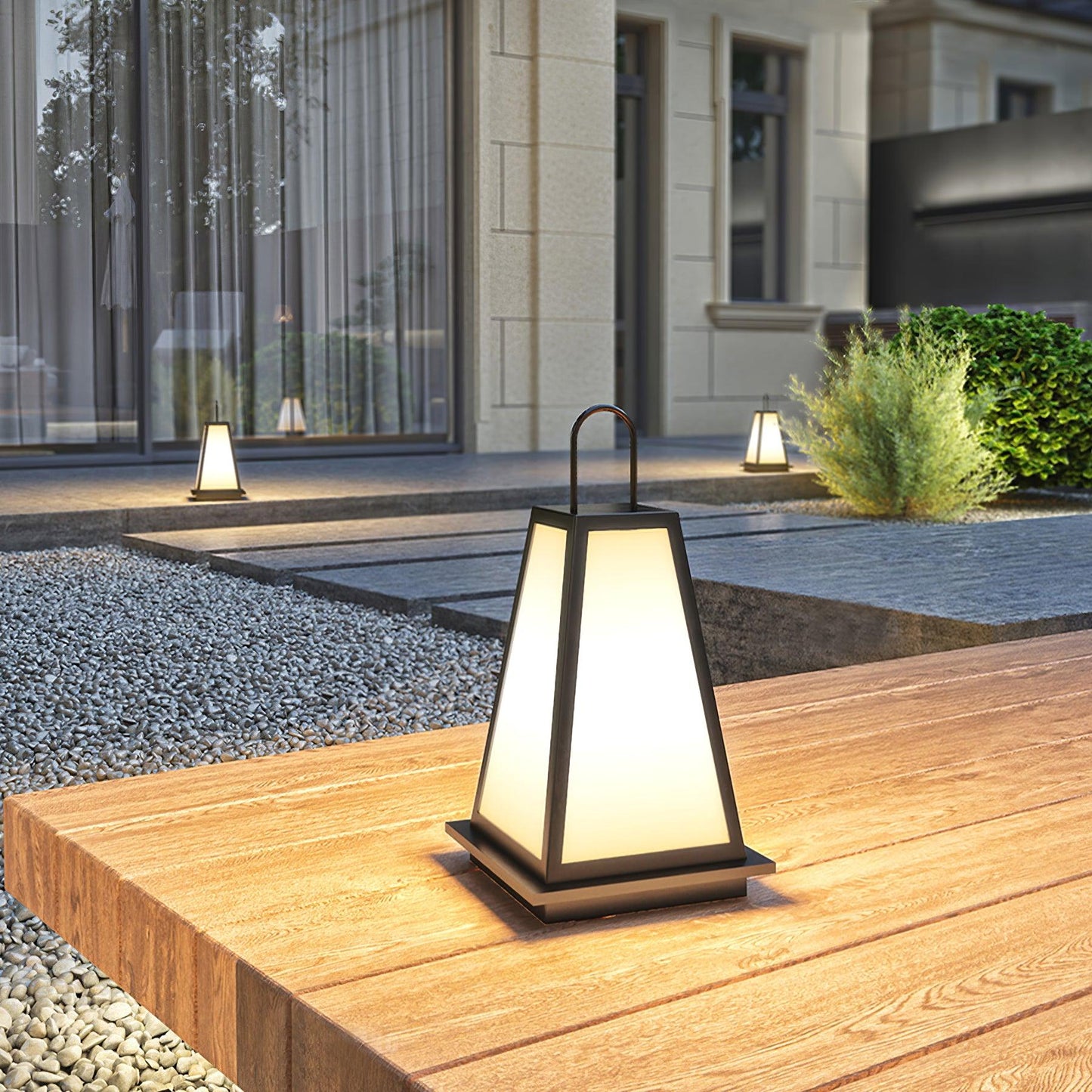Roam Lantern Garden Outdoor Lamp ∅ 9.8″ x H 19.7″ / Dia 25cm x H 50cm / Black & White / Warm Light Table lamp