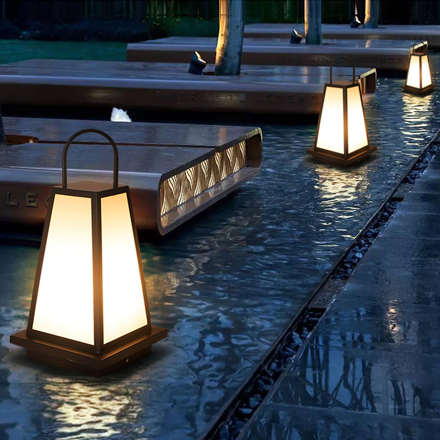 Roam Lantern Garden Outdoor Lamp ∅ 9.8″ x H 19.7″ / Dia 25cm x H 50cm / Black & White / Warm Light Table lamp